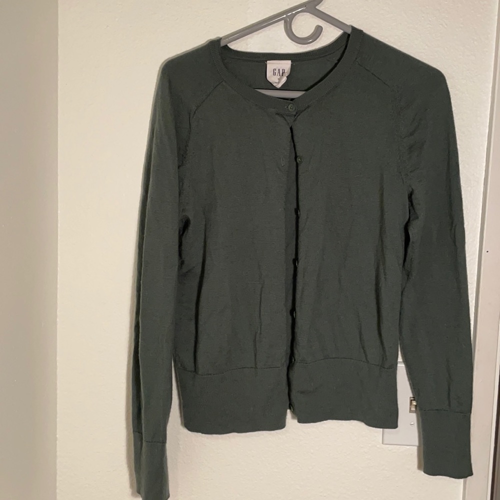 Sea green Marino wool cardigan